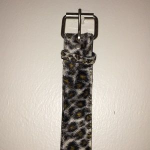 Animal fur print belt